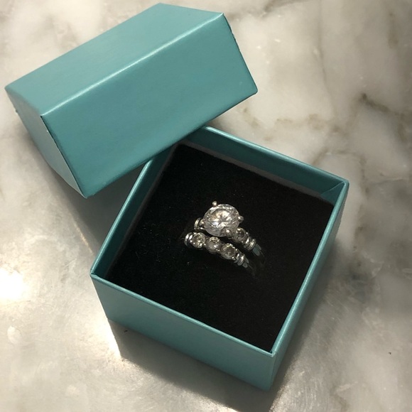 Diamonique Jewelry Qvc Diamonique Wedding Ring Set 925 Band Cz